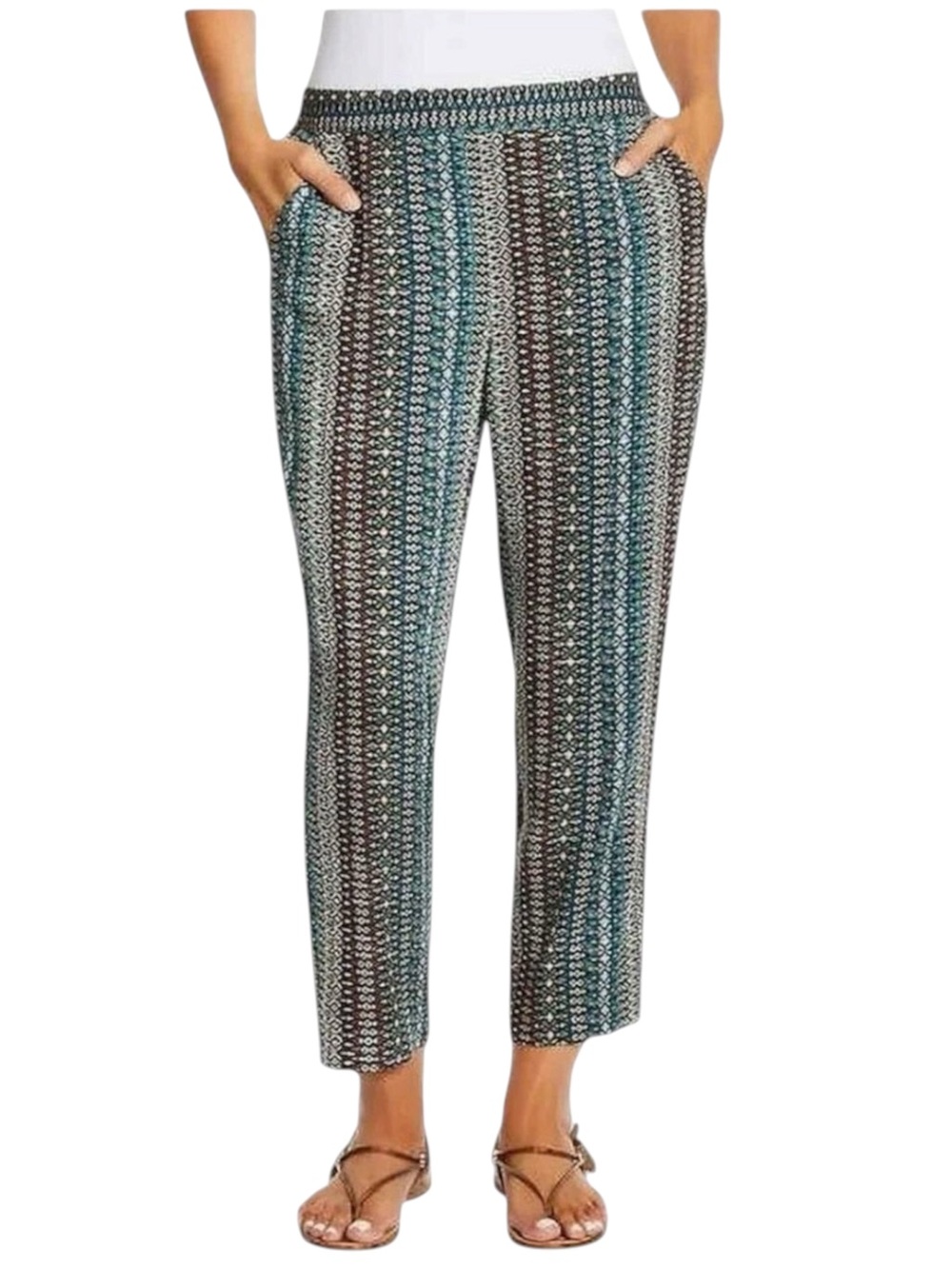 Jessica Simpson Cameren Geo Fusion Cropped Pants NWT Size Medium